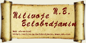 Milivoje Belobrđanin vizit kartica